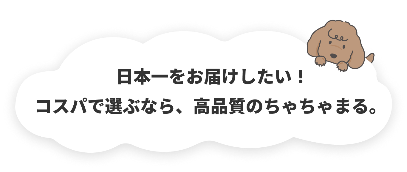  日本一をお届けしたい！コスパで選ぶなら、高品質のちゃちゃまる。